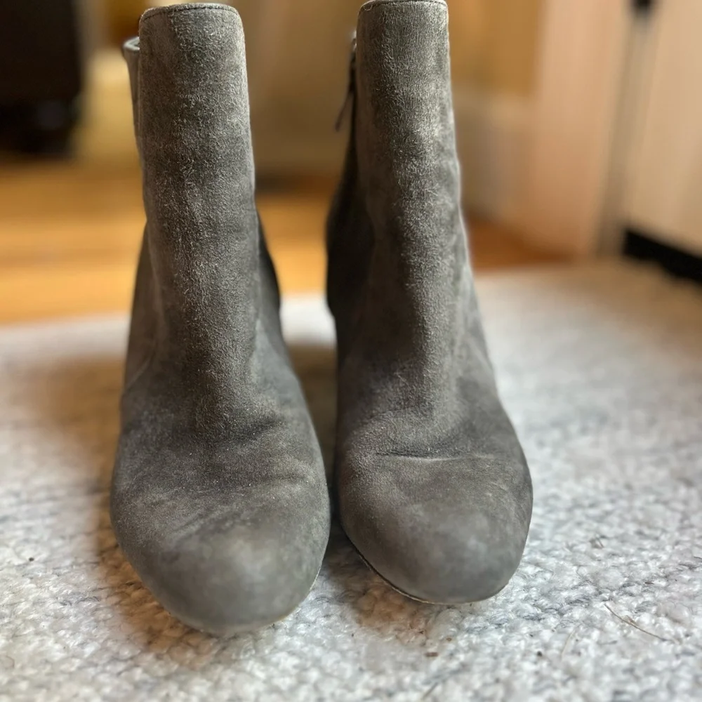 Diane Von Furstenberg Gray Suede Leather Women’s Ankle Boots